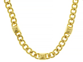Judith Ripka Cubic Zirconia 14k Gold Clad Curb Link Cairo Necklace 0.17ctw