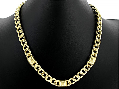 Judith Ripka Cubic Zirconia 14k Gold Clad Curb Link Cairo Necklace 0.17ctw