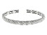 Judith Ripka Haute Collection Cubic Zirconia Rhodium Over Silver Twist Cuff Bracelet 0.90ctw