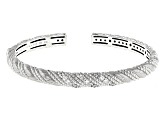 Judith Ripka Haute Collection Cubic Zirconia Rhodium Over Silver Twist Cuff Bracelet 0.90ctw
