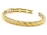 Judith Ripka Haute Collection Cubic Zirconia 14k Gold Clad Twist Cuff Bracelet 0.90ctw