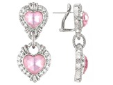 Judith Ripka  Mother-Of-Pearl Doublet, Cubic Zirconia Rhodium Over Silver Romance Earrings 1.92ctw