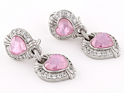 VINTAGE JUDITH RIPKA STERLING SILVER PINK PAVE outlet EARRINGS ROSE QUARTZ Clip-on