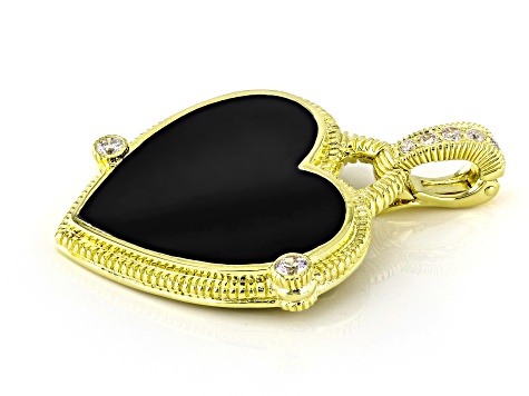 Judith Ripka Black Onyx With Cubic Zirconia 14k Gold Clad