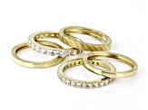 Judith Ripka  Haute Collection Cubic Zirconia 14k Gold Clad Stack Ring Set of 5, 4.00ctw