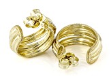 Judith Ripka Cubic Zirconia 14k Gold Clad Jubilee Highway Hoop Earrings 1.00ctw
