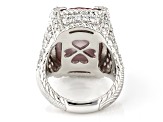 Judith Ripka Lab Created Ruby Doublet & Cubic Zirconia Rhodium Over Silver Monaco Ring 3.00ctw