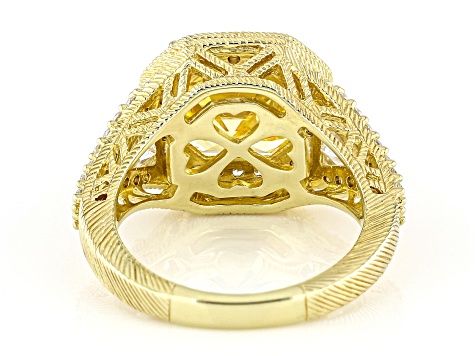 Judith Ripka Asscher Cut Canary & White Cubic Zirconia 14k
