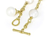 Judith Ripka Cultured Freshwater Pearl With Cubic Zirconia 14k Gold Clad Colette Bracelet 0.78ctw