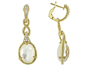 Judith Ripka Mother-Of-Pearl Doublet & Bella Luce® Diamond Simulant 14k Gold Clad Glacier Earrings