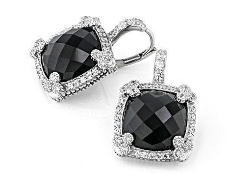 Judith Ripka authentic Onyx Diamonique Earrings