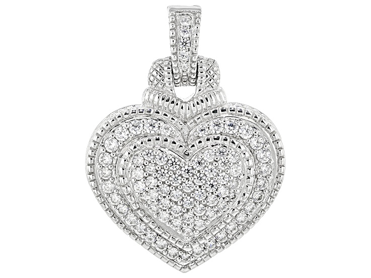 Judith Ripka White Cubic Zirconia Rhodium Over Silver Romance