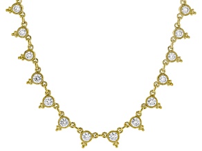 Judith Ripka Cubic Zirconia 14k Gold Clad Dew Drop Necklace 5.75ctw