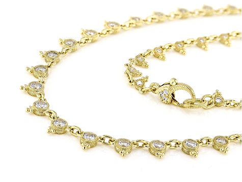 Judith Ripka Cubic Zirconia 14k Gold Clad Dew Drop Necklace 5.75ctw