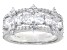 Judith Ripka Cubic Zirconia Rhodium Over Sterling Silver Toujours Ring 4.22ctw