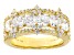 Judith Ripka Asscher Cut & Round Bella Luce® 14k Gold Clad Toujours Ring 4.22ctw