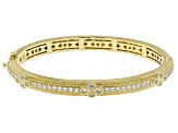 Judith Ripka Cubic Zirconia 14k Gold Clad Romance Bangle Bracelet 2.20ctw