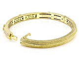 Judith Ripka Cubic Zirconia 14k Gold Clad Romance Bangle Bracelet 2.20ctw