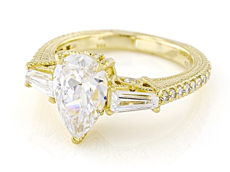 JUDITH RIPKA newest gold overlay engagement ring size 10