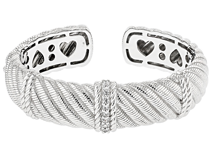 Judith Ripka Cubic Zirconia Rhodium Over Sterling Silver Pia