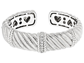 Judith Ripka Cubic Zirconia Rhodium Over Sterling Silver Pia Cuff Bracelet 0.77ctw