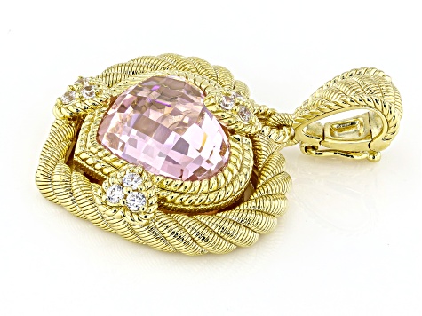 Judith Ripka Pink & White Cubic Zirconia 14k Gold Clad Amour Heart Enhancer  29.13ctw - JRJ577 | JTV.com
