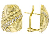 Judith Ripka Cubic Zirconia 14k Gold Clad Jubilee Shield Earrings 1.64ctw