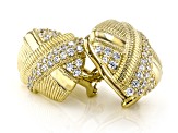 Judith Ripka Cubic Zirconia 14k Gold Clad Jubilee Shield Earrings 1.64ctw