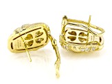 Judith Ripka Cubic Zirconia 14k Gold Clad Jubilee Shield Earrings 1.64ctw