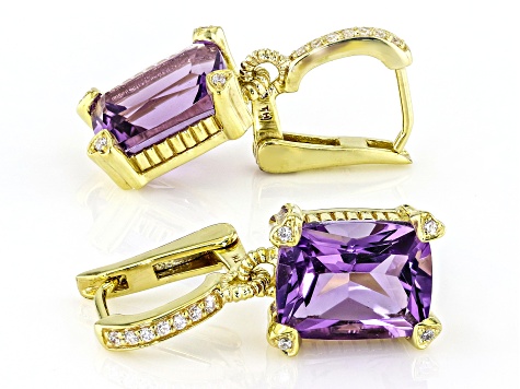 琥珀 ② Judith Ripka Amethyst With Cubic Zirconia 14k Gold Clad Lola