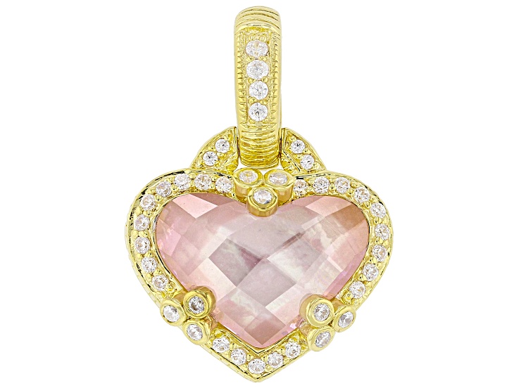Judith Ripka Mother-of-Pearl Doublet With Cubic Zirconia 14k Gold