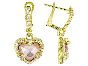 Judith Ripka Mother-of-Pearl Doublet With Cubic Zirconia 14k Gold Clad Ambrosia Earrings 1.01ctw