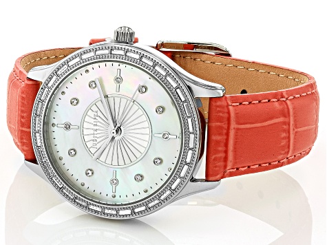 Judith Ripka Silver-Tone Watch with Red Accents and Red Strap Watches Judith Ripka - Etsy main image 3