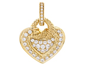 Judith Ripka Cubic Zirconia 14k Gold Clad Love Knot Heart Enhancer 1.40ctw