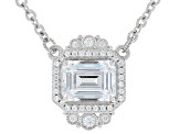 Judith Ripka Cubic Zirconia Rhodium Over Sterling Silver Haute Octagon Pendant Necklace 4.32ctw