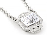 Judith Ripka Cubic Zirconia Rhodium Over Sterling Silver Haute Octagon Pendant Necklace 4.32ctw