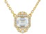 Judith Ripka Cubic Zirconia 14k Gold Clad Haute Octagon Pendant Necklace 4.32ctw