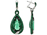 Judith Ripka Lab Created Green Quartz Rhodium Over Sterling Silver Portofino Earrings 24.52ctw