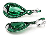 Judith Ripka Lab Created Green Quartz Rhodium Over Sterling Silver Portofino Earrings 24.52ctw