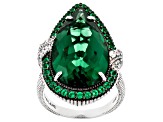 Judith Ripka Lab Created Green Quartz & Bella Luce® Rhodium Over Silver Portofino Ring 11.56ctw