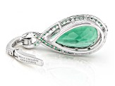 Judith Ripka Lab Created Green Quartz Rhodium Over Sterling Silver Portofino Enhancer 5.87ctw