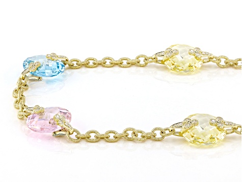 Judith ripka sterling or 14k shops clad canary diamonique necklace