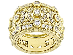 Judith Ripka Cubic Zirconia 14k Gold Clad Garland Ring 2.25ctw