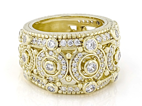 Judith Ripka Cubic Zirconia 14k Gold Clad Garland Ring 2.25ctw