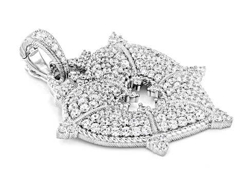 Judith Ripka Cubic Zirconia Rhodium Over Sterling Silver More Is More Heart Enhancer 6.50ctw