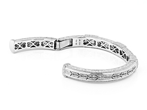 Judith Ripka Cubic Zirconia Rhodium Over Sterling Silver Estate Cuff Bracelet 2.00ctw