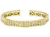 Judith Ripka Cubic Zirconia 14k Gold Clad Estate Cuff Bracelet 2.00ctw