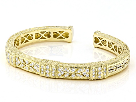 Judith Ripka Cubic Zirconia 14k Gold Clad Estate Cuff