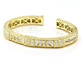 Judith Ripka Cubic Zirconia 14k Gold Clad Estate Cuff Bracelet 2.00ctw