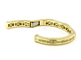 Judith Ripka Cubic Zirconia 14k Gold Clad Estate Cuff Bracelet 2.00ctw